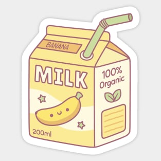 Cute Banana Milk Carton Box Sticker